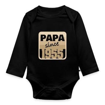 Bollerwagen 1955 - Baby Bio-Langarm-Body - Schwarz - Vorne