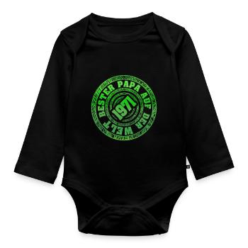 Vatertag 1971 - Baby Bio-Langarm-Body - Schwarz - Vorne