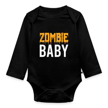 Zombie Baby - Halloween - Sorcière - Dracula - Horreur - Body Bébé bio manches longues - noir - Devant