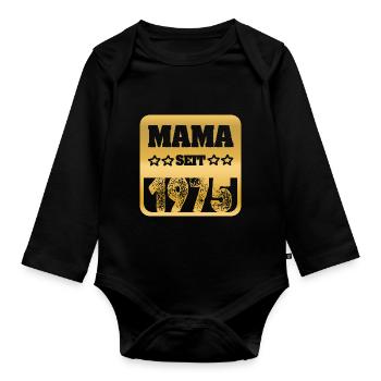 1975 - Baby Bio-Langarm-Body - Schwarz - Vorne