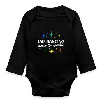 Les claquettes font scintiller la vie Design pour un claquette - Body Bébé bio manches longues - noir - Devant