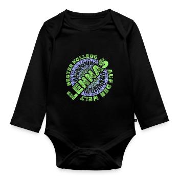 Mitarbeiter Lennas - Baby Bio-Langarm-Body - Schwarz - Vorne