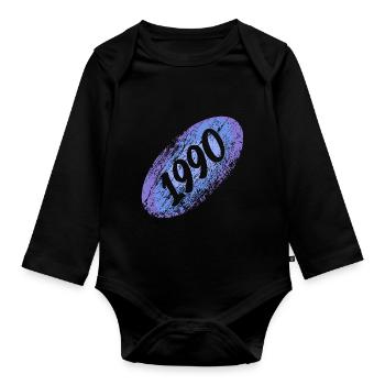 Recrue 1990 - Body Bébé bio manches longues - noir - Devant