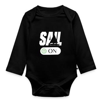 Segeln Boot Segler Segelsport - Baby Bio-Langarm-Body - Schwarz - Vorne