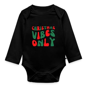 Nur weihnachtliche Vibes - Baby Bio-Langarm-Body - Schwarz - Vorne