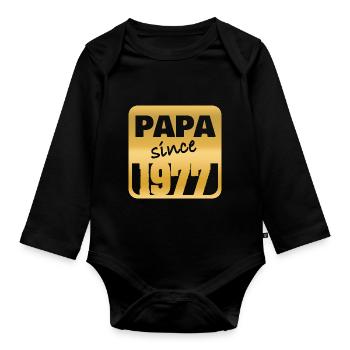 Jahr 1977 - Baby Bio-Langarm-Body - Schwarz - Vorne