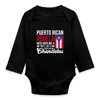 Puerto Rico Flagge | Puerto Ricaner Geschenkideen - Baby Bio-Langarm-Body - Schwarz - Vorne