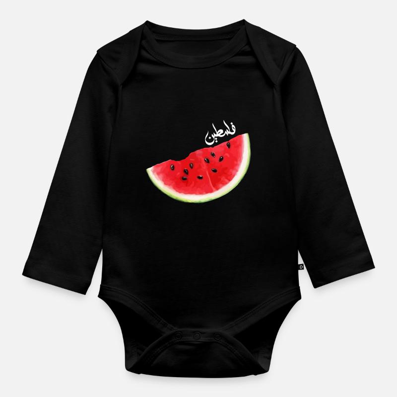 Il ne s’agit pas d’une collection de pastèques Palestine - Body Bébé bio manches longues - noir