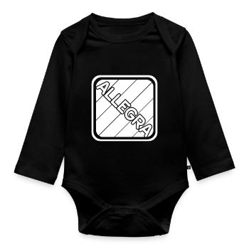 Girl's name Allegra - Organic Longsleeve Baby Bodysuit - black - Front