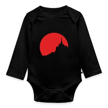 Mont Saint Michel sunset - Organic Longsleeve Baby Bodysuit - black - Front