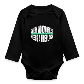 blague geek cadeau cadeau d’anniversaire les charpentiers - Body Bébé bio manches longues - noir - Devant