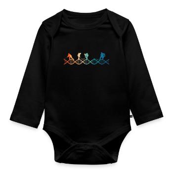 Eishockey liegt in meiner DNA - Baby Bio-Langarm-Body - Schwarz - Vorne