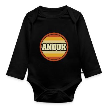 Vorname Anouk - Baby Bio-Langarm-Body - Schwarz - Vorne