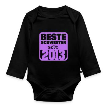 Geschwister 2013 - Baby Bio-Langarm-Body - Schwarz - Vorne