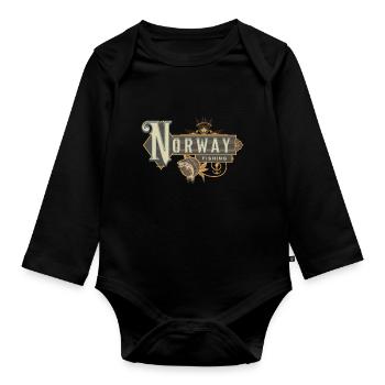 Norvège Fishing Angler Fishing Trip - Body Bébé bio manches longues - noir - Devant