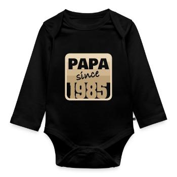 Bollerwagen 1985 - Baby Bio-Langarm-Body - Schwarz - Vorne