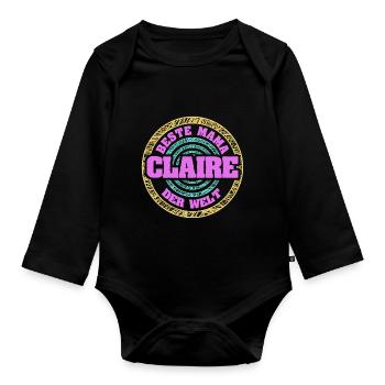 Mutter Claire - Baby Bio-Langarm-Body - Schwarz - Vorne
