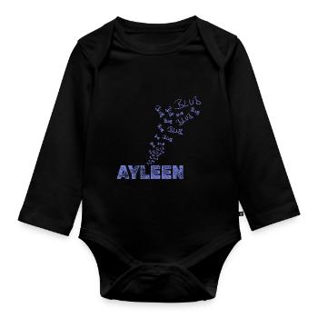 Geschenk für Ayleen - Baby Bio-Langarm-Body - Schwarz - Vorne