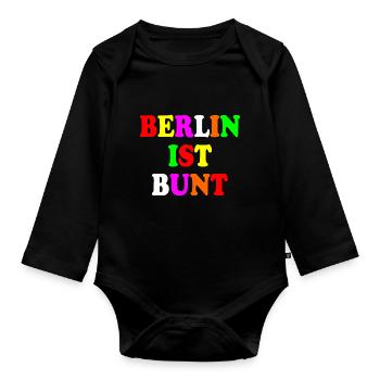 Berlin ist bunt - Baby Bio-Langarm-Body - Schwarz - Vorne
