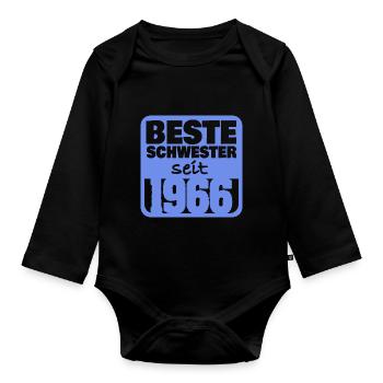 Petite soeur 1966 - Body Bébé bio manches longues - noir - Devant