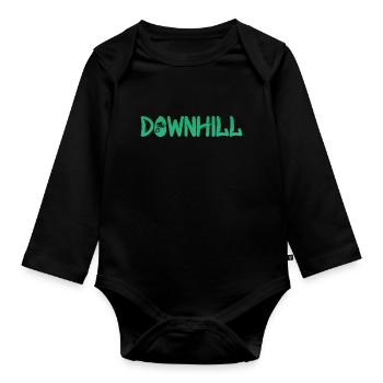 Downhill mit Biker - Bike - Biken - Baby Bio-Langarm-Body - Schwarz - Vorne