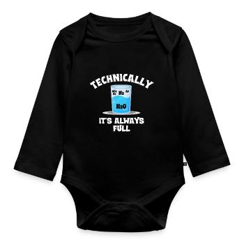Technically, it's always crowded - - Organic Longsleeve Baby Bodysuit - black - Front