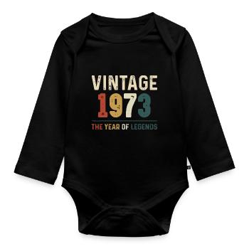 51 Jahre alter Jahrgang 1973 Geschenke zum 51. Geburtstag - Baby Bio-Langarm-Body - Schwarz - Vorne