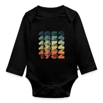 Birthday 1952 - Organic Longsleeve Baby Bodysuit - black - Front
