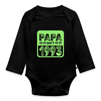 Papa 1993 - Body Bébé bio manches longues - noir - Devant