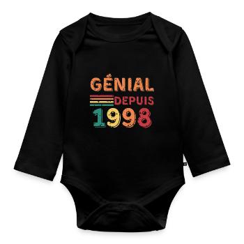Großartig seit 1998 - Baby Bio-Langarm-Body - Schwarz - Vorne