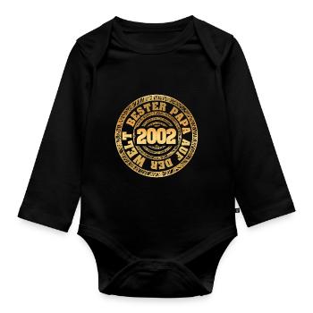 Père 2002 - Body Bébé bio manches longues - noir - Devant
