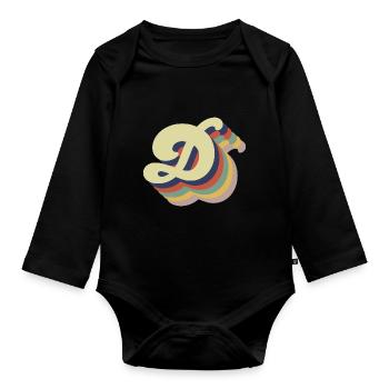 Retro-Brief - Baby Bio-Langarm-Body - Schwarz - Vorne