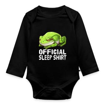 Offizielles Schlafshirt Frosch - Baby Bio-Langarm-Body - Schwarz - Vorne