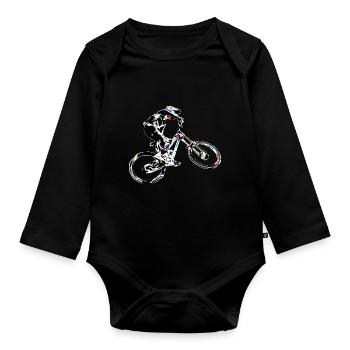 vtt descente - Body Bébé bio manches longues - noir - Devant