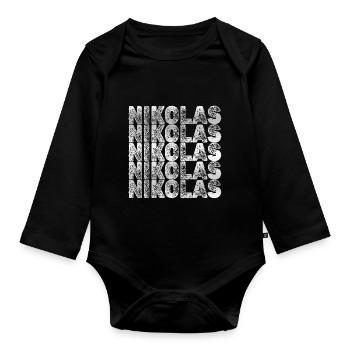 Frère Nicolas - Body Bébé bio manches longues - noir - Devant