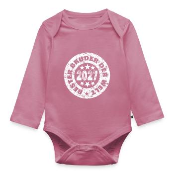 2027 - Organic Longsleeve Baby Bodysuit - mauve - Front