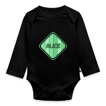 Girl Alice - Organic Longsleeve Baby Bodysuit - black - Front