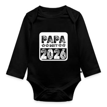 Papa 2026 - Body Bébé bio manches longues - noir - Devant