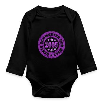 2005 - Organic Longsleeve Baby Bodysuit - black - Front