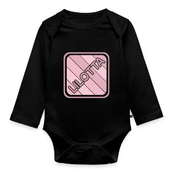 Lilotta as a first name - Organic Longsleeve Baby Bodysuit - black - Front