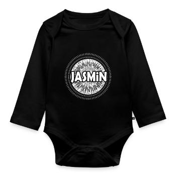 Gift Idea Jasmine - Organic Longsleeve Baby Bodysuit - black - Front