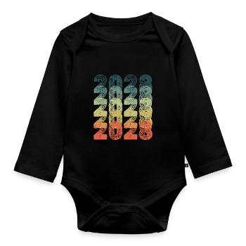 2028 2028 - Organic Longsleeve Baby Bodysuit - black - Front