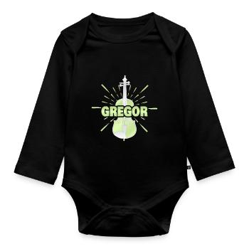 String instrument Gregor - Organic Longsleeve Baby Bodysuit - black - Front