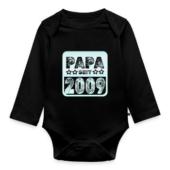 Papa 2009 - Baby Bio-Langarm-Body - Schwarz - Vorne