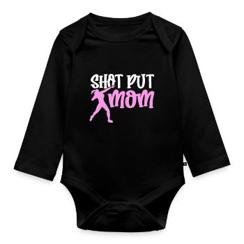 Shot put Mom - Baby Bio-Langarm-Body - Schwarz - Vorne