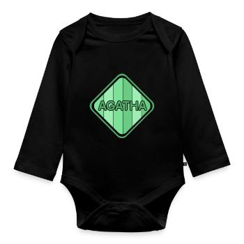 Mädchen Agatha - Baby Bio-Langarm-Body - Schwarz - Vorne