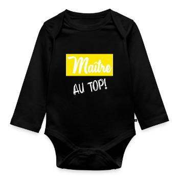 MASTER. MASTER. HUMOR - Organic Longsleeve Baby Bodysuit - black - Front