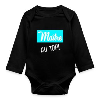 MASTER. MASTER - Organic Longsleeve Baby Bodysuit - black - Front