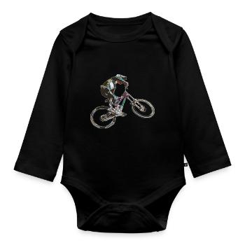 vtt descente - Body Bébé bio manches longues - noir - Devant