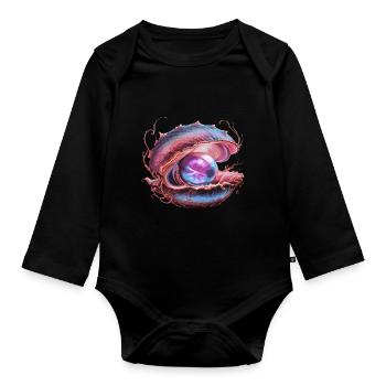 Perle für einen Strandmuschel Liebhaber - Baby Bio-Langarm-Body - Schwarz - Vorne
